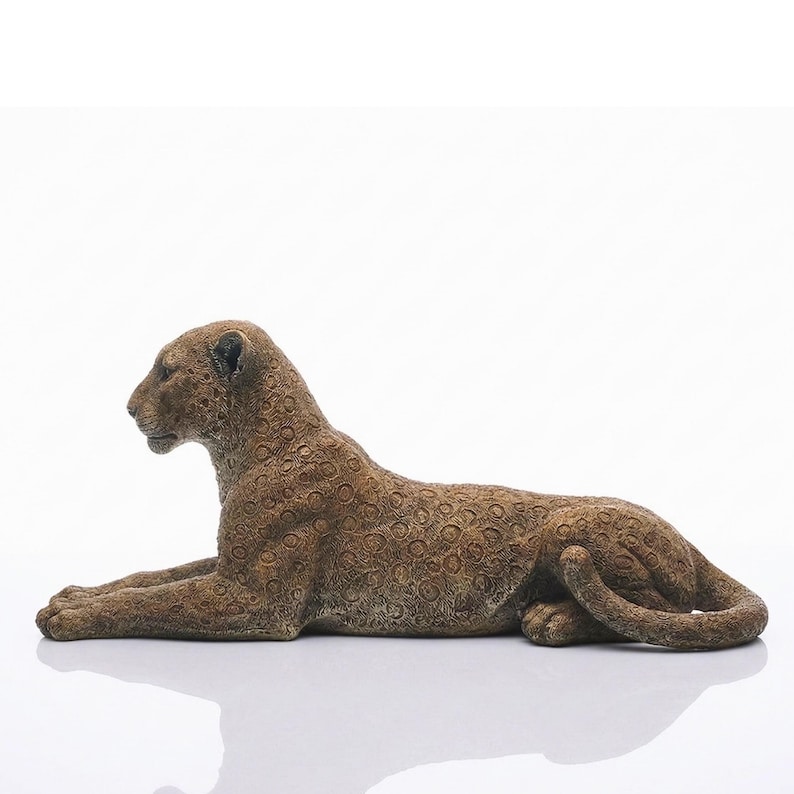 Reclining Panther Statue: Hand-Painted Home & Garden Leopard Puma Jaguar Sculpture Decor image 14