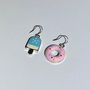 Dangle Food Popsicle Donute Earring image 2