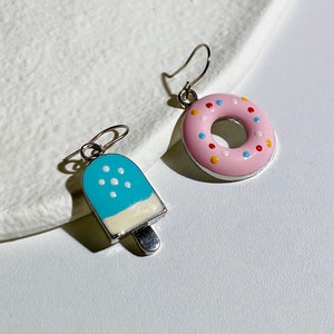 Dangle Food Popsicle Donute Earring image 1