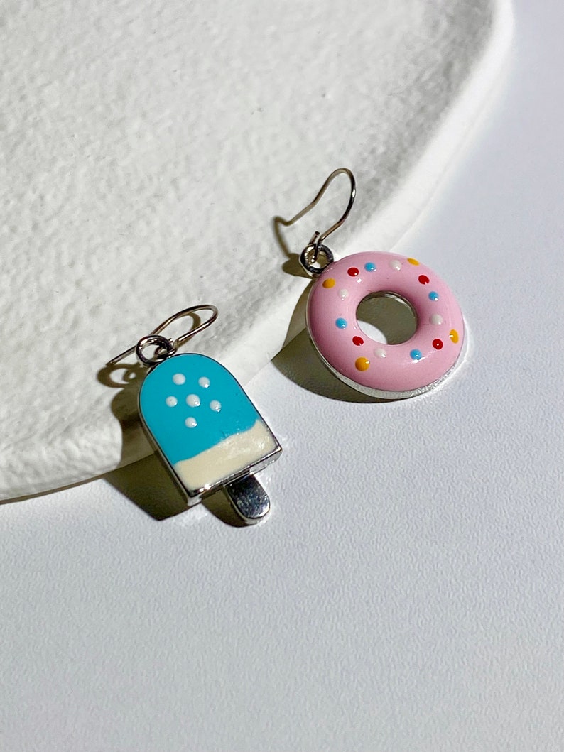 Dangle Food Popsicle Donute Earring image 1