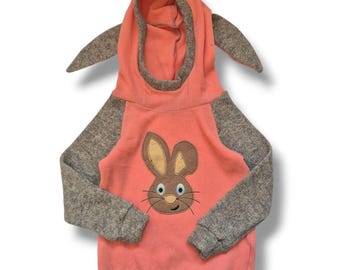 Upcycle Hoodie bunny / Eco-Friendly Upcycle Hoodie Sewing Pattern Tutorial PDF | 0M-7T | Transform Adult Hoodies into Adorable Kids' Hoodies