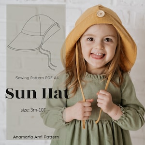 Sun hat sewing patterns and tutorial | Instant Download | ebook | Baby Hat | Beach Hat Summer Pattern | Friend Sewing Gift Accessories A4
