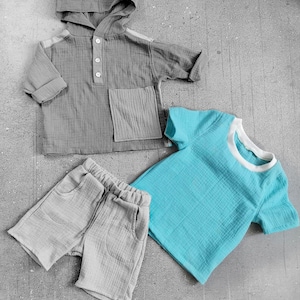 Muslin Kids Shirt Digital Sewing Pattern for Children&#39;s Muslin T-shirt (1-7 years) | rib neck | easy pattern