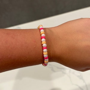 Sorbet Heishi Bead and Pearl Beaded Bracelet