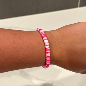 Pink Heishi Beaded Mix Bracelet