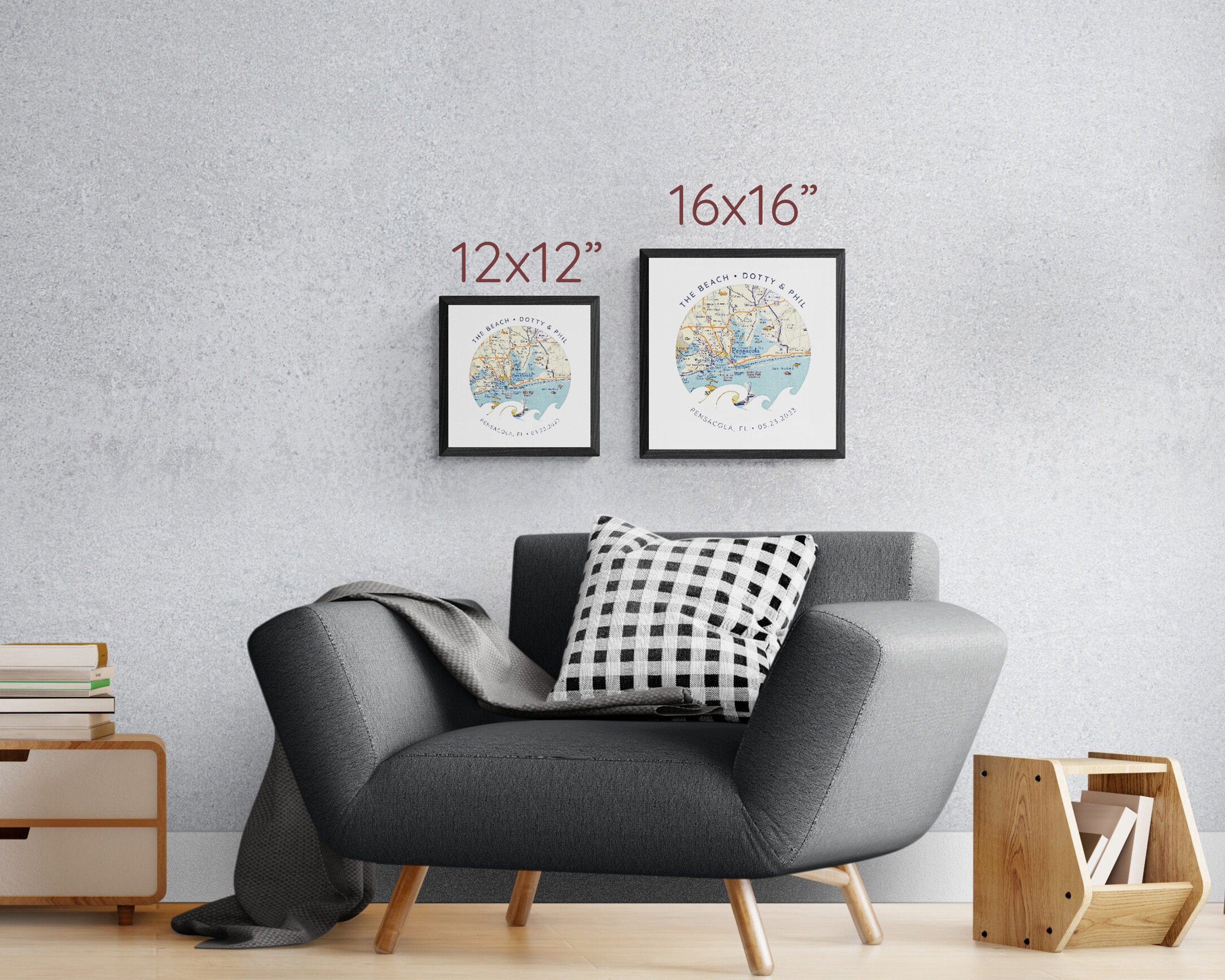 Personalized Map Any Location Frame, Collectible Print, Minimal Cutout
