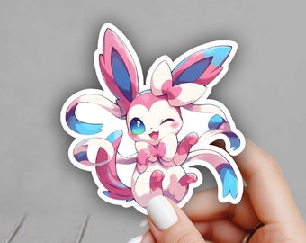 Cute Sylveon Eeveelutions Pokemon Sticker - Laptop, Planners, Journaling, Hydroflask, Yeti, Water bottle Sticker