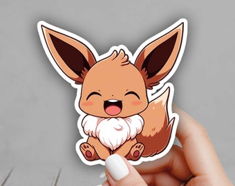 Cute Baby Eevee Pokemon Sticker Gen 1- Laptop, Planners, Journaling, Hydroflask, Yeti, Water bottle Sticker