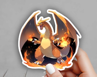 Charizard Pokemon Sticker - Laptop, Planners, Journaling, Hydroflask, Yeti, Water bottle Sticker