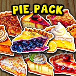 Pie Pack Vinyl Stickers - Set of 10 | Die Cut Sticker, Great for Laptops, Water Bottles, Car Decals, Planners, Journals, Vinyl Decals