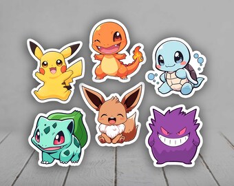 Baby Starter Pokemon Bundle Sticker Pack! Set of 6 Stickers, Pokemon Sticker - Laptop, Planners, Journaling, Car, Water Bottle Sticker