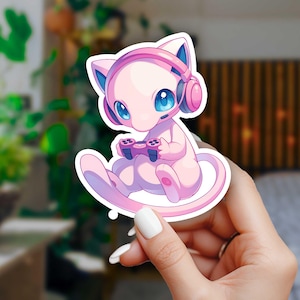 Cute Mew Gaming Sticker, WATERPROOF! - Perfect for Laptops, Phones, Water Bottles, Cars, Planners, Journaling, Notebooks