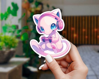 Cute Mew Gaming Sticker, WATERPROOF! - Perfect for Laptops, Phones, Water Bottles, Cars, Planners, Journaling, Notebooks