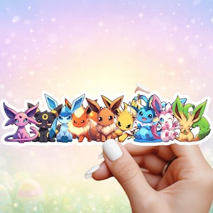 Cute Eeveelutions Pokemon Sticker - Laptop, Planners, Journaling, Car, Hydroflask, Yeti, Water Bottle Sticker