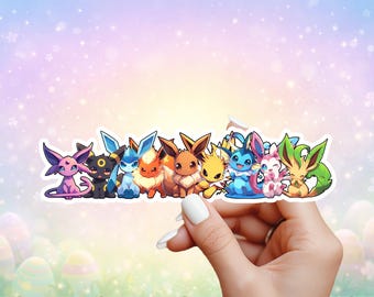 Cute Eeveelutions Pokemon Sticker - Laptop, Planners, Journaling, Car, Hydroflask, Yeti, Water Bottle Sticker
