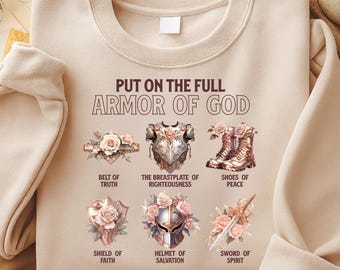 Armor of God Sweatshirt, Christian Hoodie, Faith Pullover, Bible Verse Shirt, Ephesians 6:11, Religious Gift, Christian Clothing