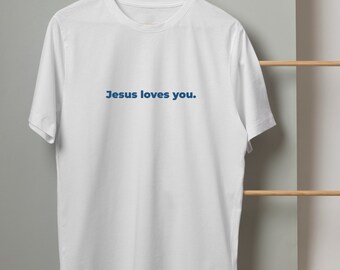 Jesús te ama camiseta cristiana de moda de regreso a la escuela simple camiseta minimalista adolescente linda ropa cristiana