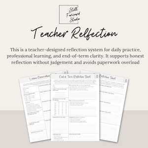 Paquete de reflexión para el profesorado / Un sistema conectado para la práctica reflexiva / Lección propia, observación de la lección y reflexiones de fin de trimestre