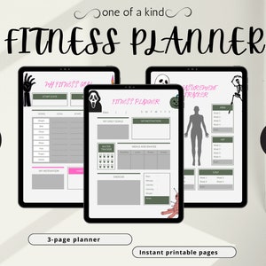 Fitness Planner, Workout Planner, Weight Loss &amp; Wellness Journal, Digital Fitness Planner, Health Meal Self Care Tracker,