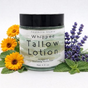 Whipped Tallow Lotion • Grass-Fed Natural Skincare for Sensitive Skin