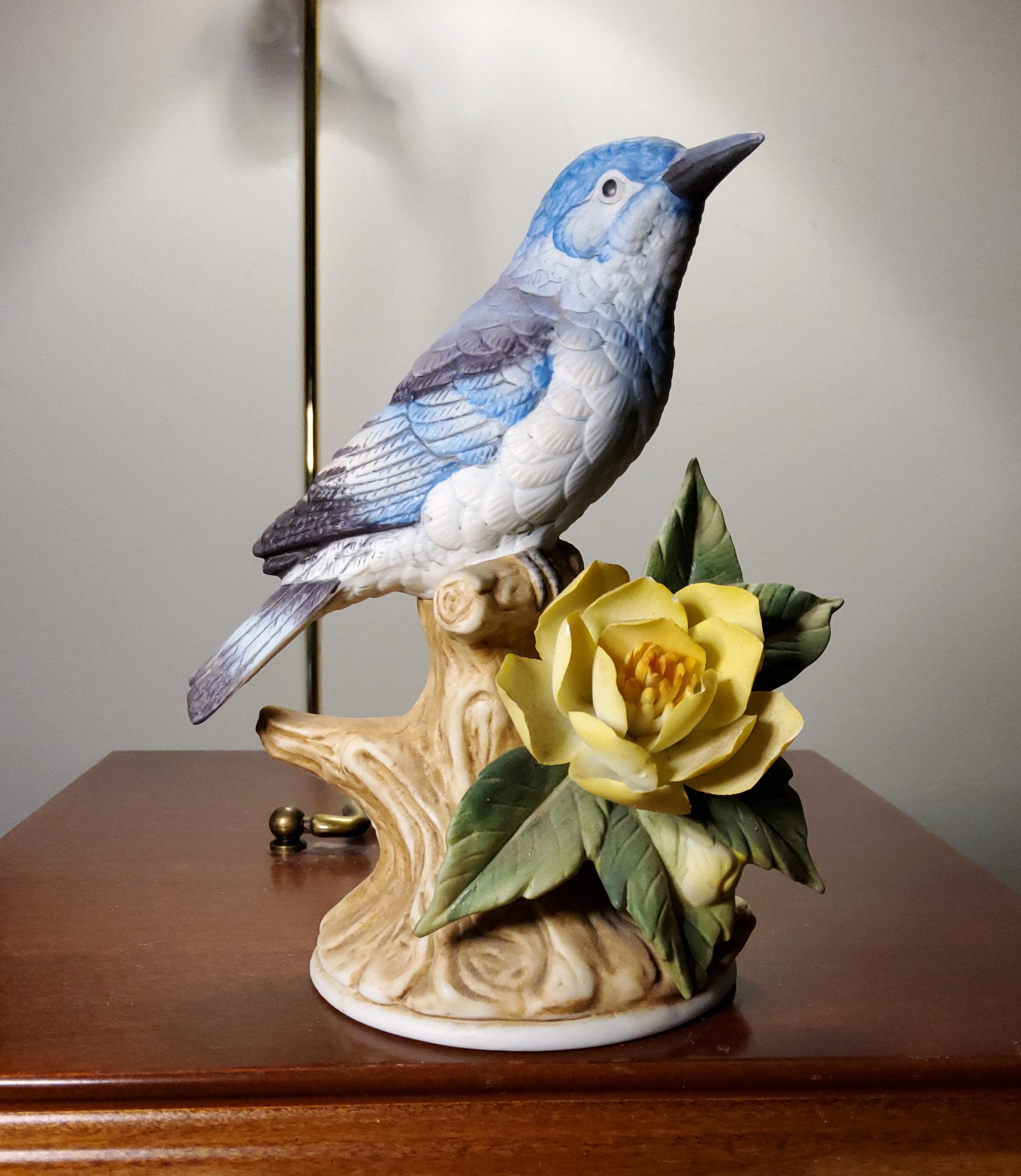 Andrea by Sadek Mountain Bluevird Porcelain Bird Figurine With