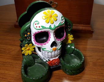Day of the Dead Sugar Skull Napkin Holder - Tabletop Decor