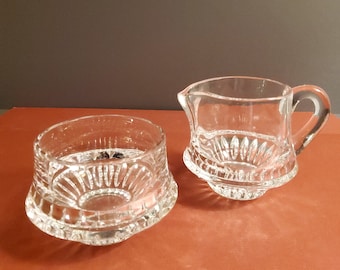 Gorham Germany Crystal Sugar Bowl and Creamer