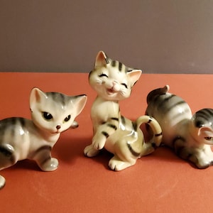 Three Ceramic Kittens - Mid Century - Made in Japan