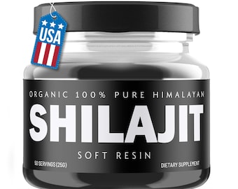 Organic 100% Pure Himalayan Shilajit Resin, High Nutritional Potency, Plant-Derived Trace Minerals, Natural Fulvic Acid (3RD-PARTY TESTED)