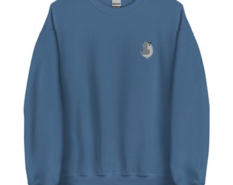 Tufted Meise Crew Neck Sweatshirt, Vogel Sweatshirt, besticktes Vogel Sweatshirt
