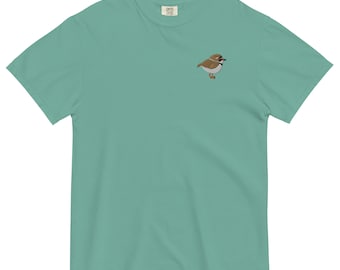 Broderad halvpalmaterad strandpipare-skjorta: Comfort Colors Shorebird-tröja
