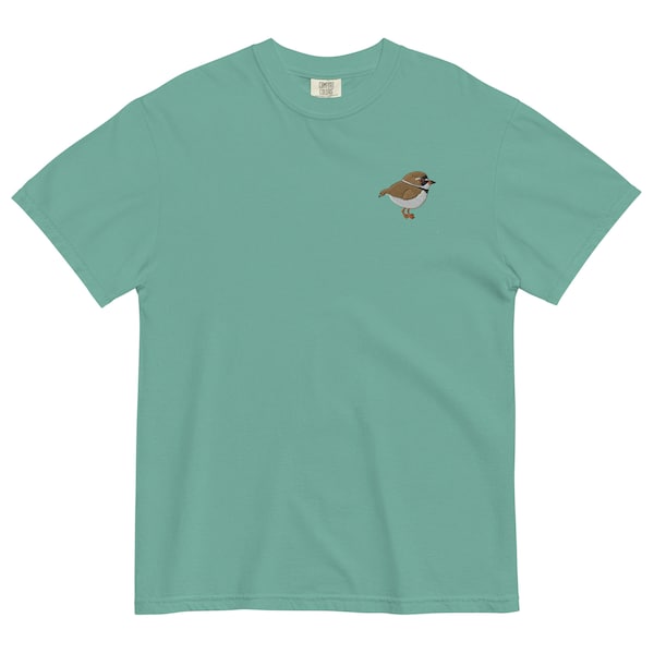 Semipalmated Plover embroidered shirt, shorebird shirt, migratory shorebird t shirt, embroidered bird shirt, comfort colors bird shirt