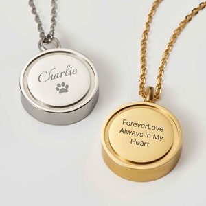 Urn Necklace Custom Cremation Jewelry Engraved Memorial Necklace Pet Loss Gifts