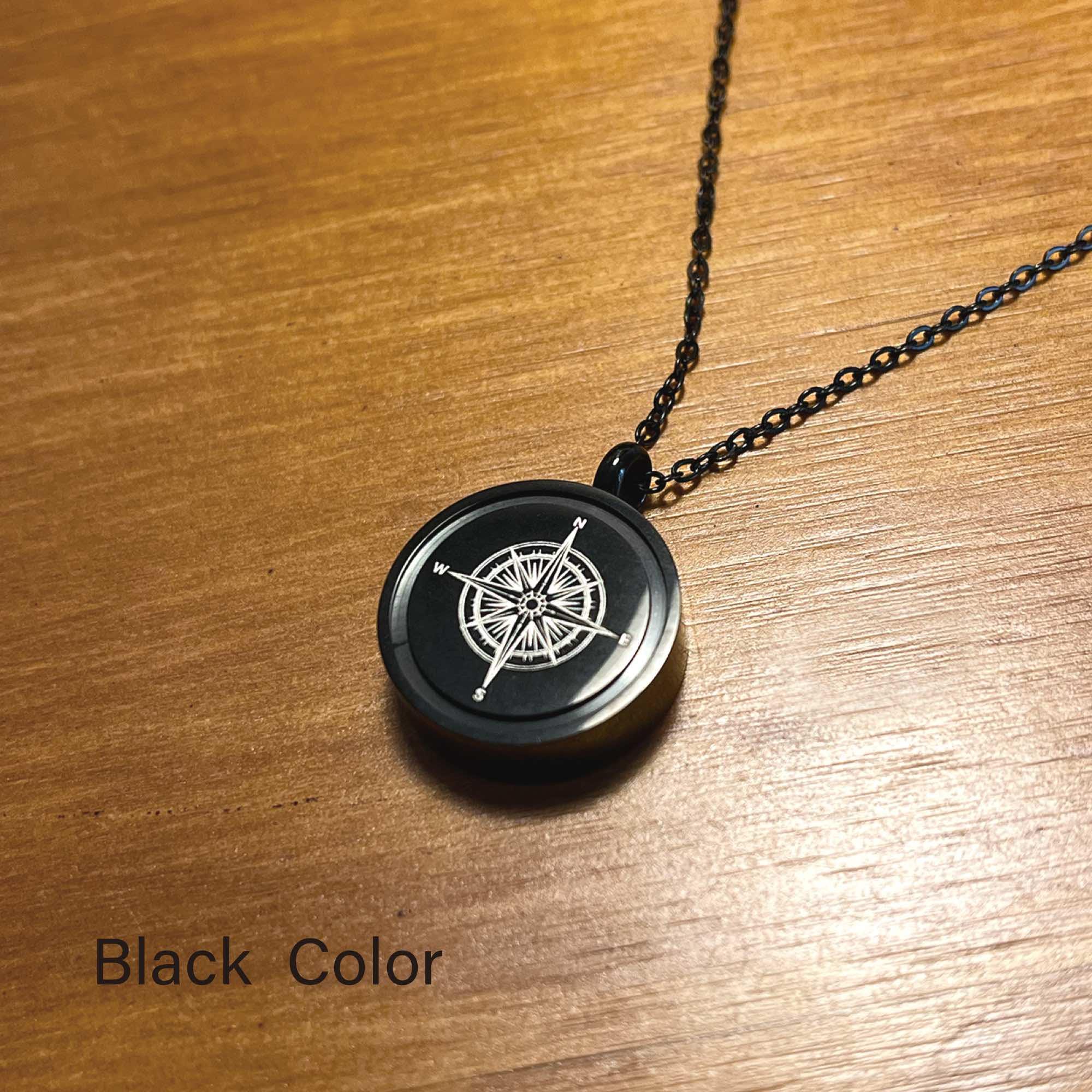 Oinsi Compass Cremation Pendant Necklace - Stainless Steel Memorial Urn Jewelry