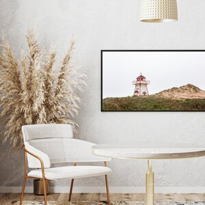 Beach Wall Art Print | PEI Canada | Lighthouse Wall Decor | Muted Beach Print | PEI Print