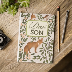 Diario de recuerdos para padres para hijo: diario de tapa blanda (con impresiones en el interior), diario para mi hijo, diario para mi querido hijo, diario para hijo