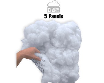 Cloud Panels | Tik Tok Cloud Ceiling - No Glue No Mess ( 5 Panels ) - Cloud wall - Cloud Light - LED CLOUD - Wall panels - Backdrop