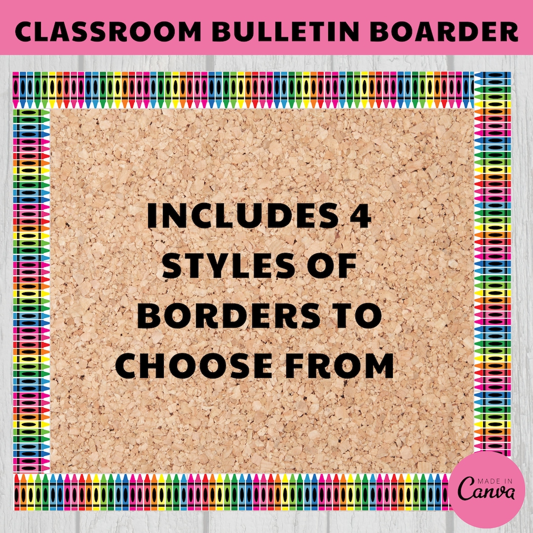 Printable Classroom Bulletin Board Border Editable Canva Template ...