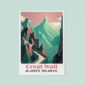 Great Wall Wall Art - China Art - Landmarks Print - Great Wall Landmark - Digital Prints - Wall Art - Digital Wall Art -Wonders of the World