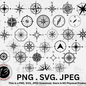 Compass SVG Bundle, Compass Clipart, Compass Silhouette, SVG for Cricut ...