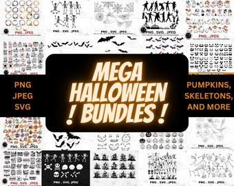 Halloween Bundle, Halloween SVG Bundle, Halloween PNG Bundle, Halloween Cut File, Mega Halloween Clipart, Halloween Clipart, Halloween SVG