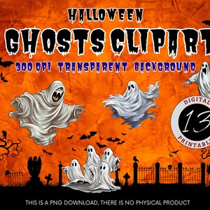 Ghost Bundle Clipart, Halloween Ghost Clipart, Ghost PNG, Halloween Scrapbook, Spooky Ghost Clipart, Ghost Clipart, Halloween Designs, Ghost
