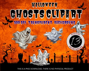 Ghost Bundle Clipart, Halloween Ghost Clipart, Ghost PNG, Halloween Scrapbook, Spooky Ghost Clipart, Ghost Clipart, Halloween Designs, Ghost