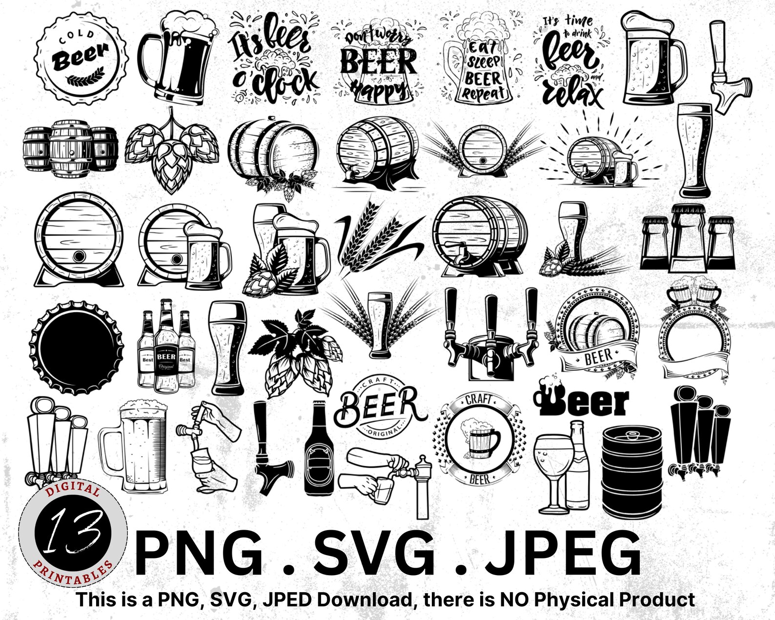 Beer Clipart Bundle SVG, Beer PNG, Beer SVG, Beer Clipart, Beer Bottle ...