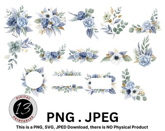 Acuarela Flores de Otoño Clipart, Flor PNG, Diseño de Flores de Otoño, Flor de Otoño PNG, Flor PNG, Imágenes Prediseñadas de Otoño, Floral de Otoño, Flores