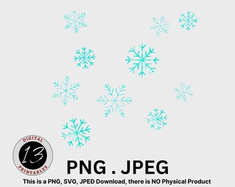 Schneeflocken PNG, blaue Schneeflocken PNG, Sublimation PNG, Schneeflocke geschnitten Dateien, Schneeflocken digitaler Download, Silhouette png, digitales Design