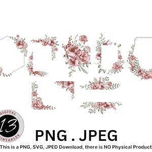 Watercolor Fall Flowers Wreath Clipart, Flower PNG, Autumn Flower Design, Autumn Flower PNG, Flower PNG, Fall Clipart, Flower Wreath Design