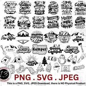 Camping SVG Bundle, Camping Cut Files, Digital Camping Clipart, Adventure SVG, Camping Quotes, Camping SVG, Camping png, Camping Bundle