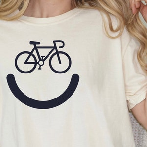 Bike Smile Comfort Colors Shirt - Road Bike Graphic Tee
