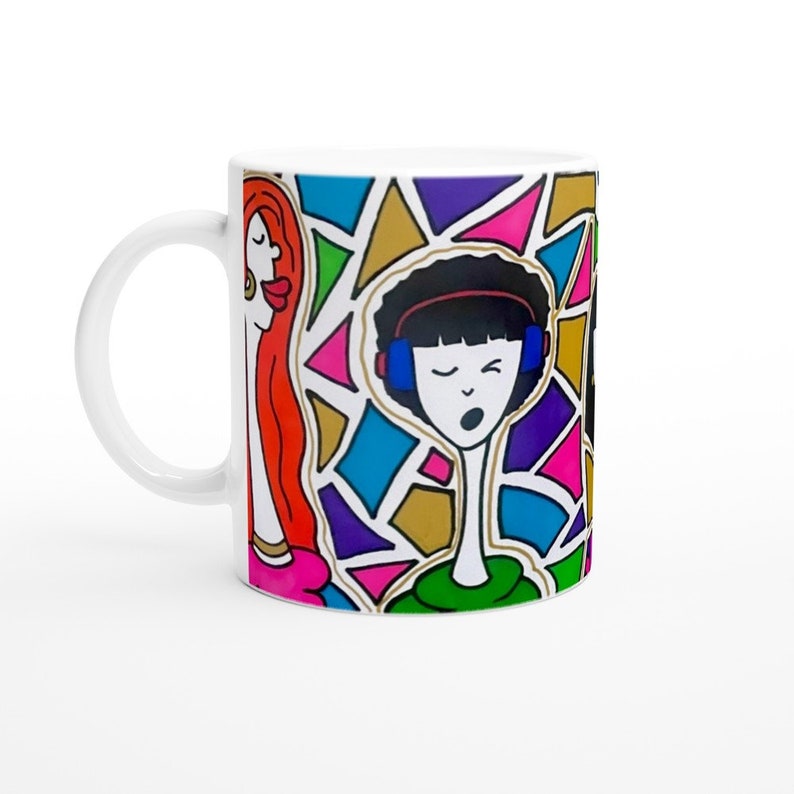 Tasse Buntes Geschenk für Freunde und Familie Funky Glossy Keramik Geometrische Fun Tasse Trinkgeschirr, Kaffee und Tee-Liebhaber Bild 3